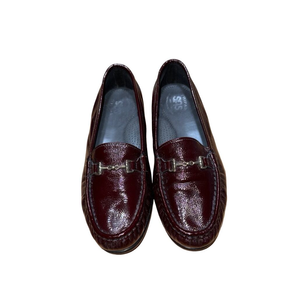 SAS Metro Comfort Bit Leather Loafers in Garnet  Size: 8 Women